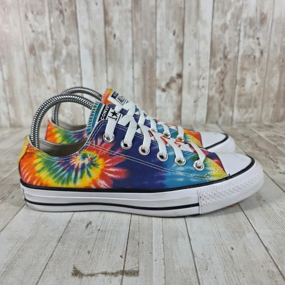 Converse Chuck Taylor All Star Low Top Rainbow Tie Dye Sneakers Womens 7.5 - Picture 1 of 8